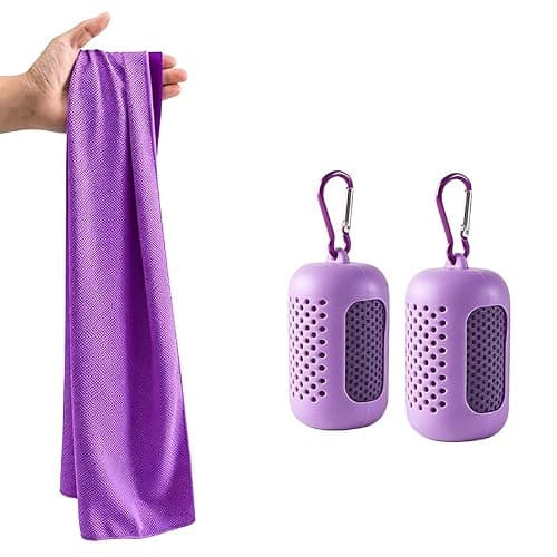 ihwfaityu Absorbing Sports Towel Set for Fitness and Cycling, Purple