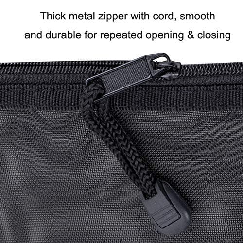 Nylon Mesh Cosmetic Zipper Bags, 6PCS Black Makeup Pouches Pen Pencil Organizer Case for Travel Purse Diaper Bag (A5 x 3pcs, A6 x 3pcs) — view 3