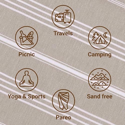 LeStoff Hammam Towel, Sauna Towel, 100% Organic Cotton, 95x180 cm, Beige — view 4