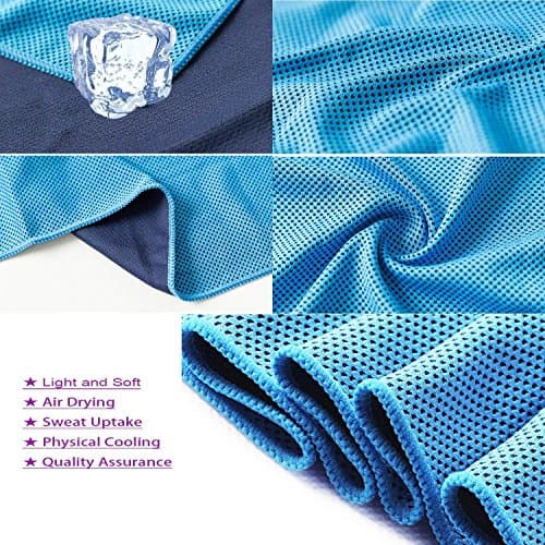 VAKKI Cooling Towel, Ice Cold Sports Sweat Towels for Instant Relief Perfect Coolings Scarf Neck,Forehead, Wristband, Bandana, Stay Cool from Over Heating During All Kinds of Sport and Exercise — view 3