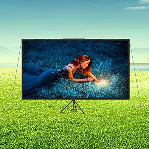 VEVOR Tripod Projector Screen with Stand 80 inch 16:9 4K HD Projection Screen Stand Wrinkle-Free Height Adjustable Portable Screen for Projector Indoor & Outdoor for Movie, Home Cinema, Gaming, Office — view 2