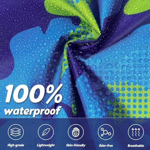 WAWSAM Kids Poncho Waterproof - Camouflage Rain Poncho for Boys - Lightweight Hooded Raincoat with Storage Bag - Portable Rainwear for School & Travel — view 3