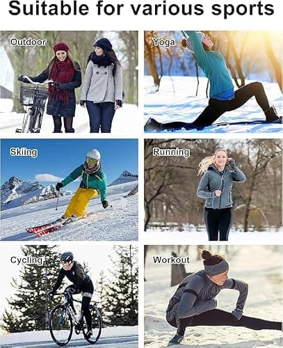 Women Thermal Shirt Long Sleeve Athletic Tops 2pc Black White L — view 6