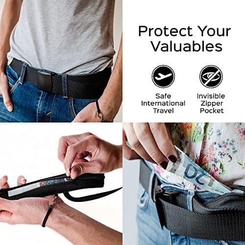 RFID Blocking Slim Passport Holder - Travel Pouch to Protect Cash, Credit Cards & Travel Documents; Customs Friendly for Men & Women, Black, 26 to 42 inches, Black — view 2