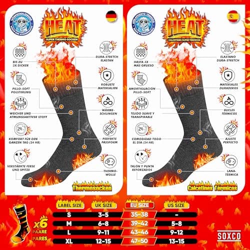 SOXCO Thermal Socks for Men & Women - Winter Heat Socks, Pack of 6 Pairs, 3-5 — view 5