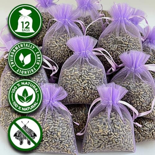 3drom 12 Sachets of Premium Dried Premium Lavender in Delicate Lilac Organza Bags - Natural Home Fragrance, Sleep Aid, Gifts & Moth Repellent — view 2