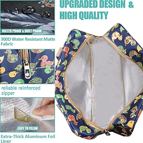 HCFGS Full Size Toiletry Bag Hand-Held Large Cosmetic Bag Travel Makeup Bag Portable Large Wash Bag Waterproof Toiletry Kit Organizer for Women & Girl (Blue Duck) — view 4