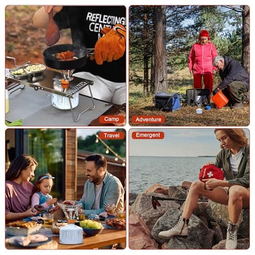 Camping Stove Gas Portable, All-in-One Backpacking Stove, Foldable Camping Gas Burner, Piezo Lgnition Pocket Rocket, Stable Outdoor Cooker Fishing Stoves, Lightweight Camp Essentials for Adventure — view 6