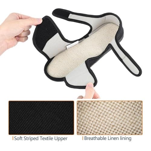 TIESTRA Mens Sandals Open Toe Non-Slip Slipper Boots Wide Fit Adjustable Shoes for Indoor & Outdoor Black 10UK-44EU — view 2