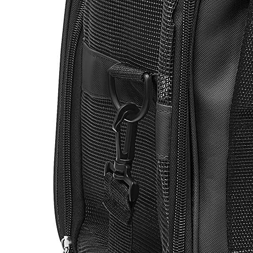 DONYER POWER Soft Sided Pet Carrier for Cats Comfort Airline Approved Under Seat Travel Tote Bag, Travel Bag for Small Animals with Mesh Top and Sides,BLACK — view 4