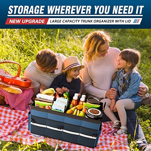 K KNODEL Car Boot Storage Organiser with Cover for SUV (Medium, Blue) — view 6