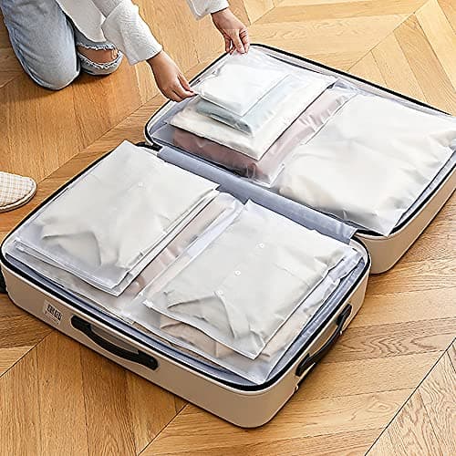 25 Pcs Resealable Ziplock Bags, Plastic Hospital Bags Maternity Essentials, Frosted Ziplock Seal Bag Travel Accessories Space Saver Storage Luggage Organiser Pouch for Home School Trip Hospital — view 6