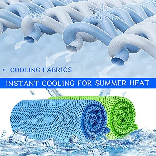 YORFULL Cooling Towels for Neck,Quick Drying Ice Towel Instant Cooling Relief,Soft Breathable Chilly Towel for Gym,Golf,Yoga,Camping,Running, Workout,and More Activities Blue — view 4