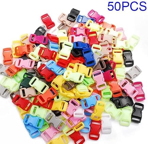 VISSQH 50 PCS Plastic Buckles Color Side Buckle Clips Snap 10mm Side Release Buckles for DIY, luggage strap,Clasp Backpack Replacement Buckle — view 2