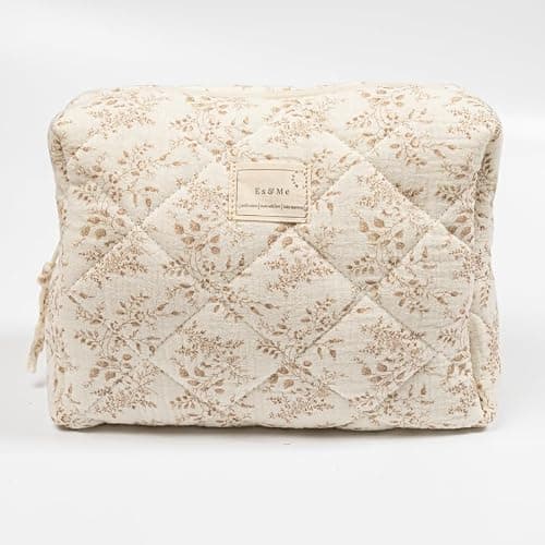 Es & Me Quilted Cotton Nappy Storage Bag, Toiletry Bag for Babies, 4 Styles (Blossom) — view 4