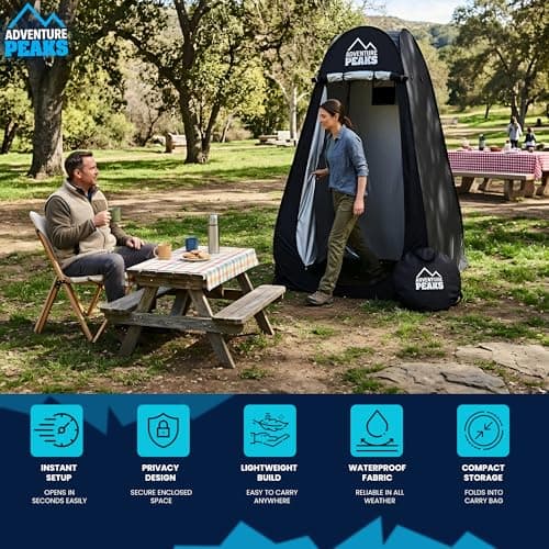 ADVENTURE PEAKS Pop Up Changing Tent – Portable Privacy Toilet Tent & Shower Tents for Camping, Beach & Outdoor Use – Water Resistant UV Protected Pop Up Privacy Tents — view 3