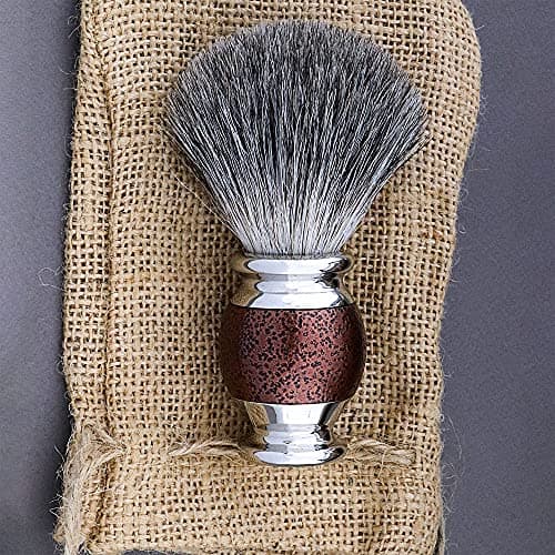 Haryali London Shaving Brush - Black Badger Shaving Brush - Elegant and Antique Design - Badger Hair Shaving Brush - with Antique Maroon Color - A Perfect Match to Your Shaving Kit, Antique Texture — view 3