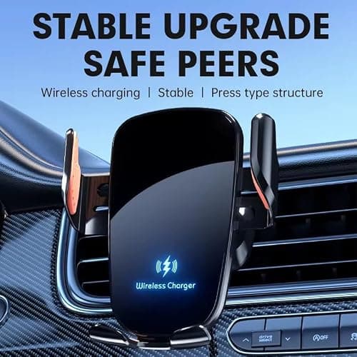 Car Phone Holder Wireless Charger, 15W Fast Wireless,Super Stable Air Vent Car Phone Mount Charger for iPhone Pro Max/17/16/15/14/13/12,Galaxy S25 Ultra/S25/S24/S23 — view 2