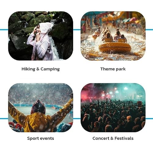 Start and Drive Ltd Poncho Rain Coat Waterproof Plastic Adult Size with Hoods men and women emergency disposable Pocket size Foldable Thin and Strong Hiking Keep Dry (1 pcs Pink + 1 pcs Blue) — view 6