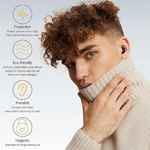 Tranquil Noise Filtered Earplugs – Up to 42 dB Noise Reduction, Reusable Silicone Plugs with Advanced Filters, 4 Sizes for Custom Fit, Cord & Case – Perfect for Concerts, Sleep, Travel, Work — view 5