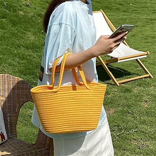 Hixingo Women's Summer Beach Large Hand-Woven Straw Shoulder and Crossbody Purse Tote for Holiday Travel Shopping — view 2