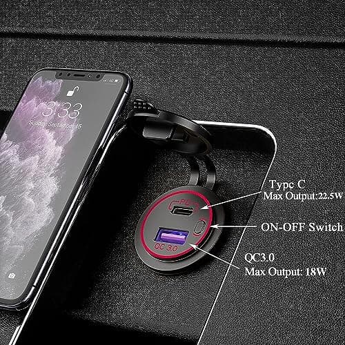 Thlevel USB C Car Charger Socket Lighter Socket USB C 12V USB pd Charger — view 3
