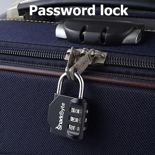 SharkByte Luggage Locks - 3-Dial Weatherproof Outdoor Security Combination Padlock, Small Travel Lock for Suitcases Luggage Case Travel Bag Gym Lockers Code Padlock (Pack of 1) — view 4