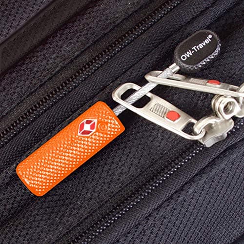 OW-Travel Suitcase Locks with Keys, TSA Approved Luggage Padlocks, Orange 1 — view 3