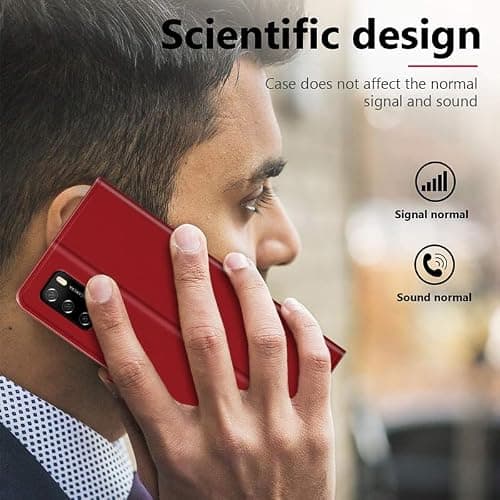 ESACMOT Folio PU Leather Case for ZTE Telstra 5G Hotspot 2 - Red — view 6