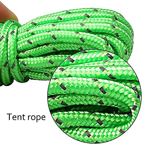 nuosen Guy Ropes, 6 Pack 4mm Tent Guy Line 13 Feet Reflective Cord Guy Line — view 3