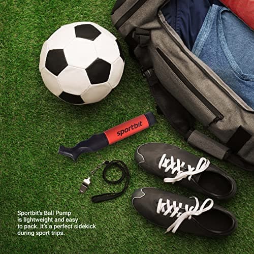 SPORTBIT Ball Pump for Sports Balls - Push & Pull Inflating System - Hand Pump for All Exercise Balls - Volleyball Pump, Basketball Inflator, Football & Soccer Ball Air Pump - Goes with 5 Needles Set — view 6