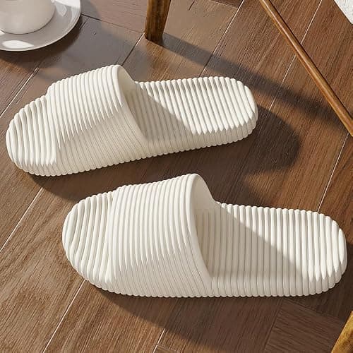 JIJIe Mens Bathroom Shower Slippers - Lightweight, EVA One-Piece, Anti-Slip - Perfect for Home, Bathroom, and More - Multiple Colors Available (Yellow EU38/39 UK5/5.5) — view 5