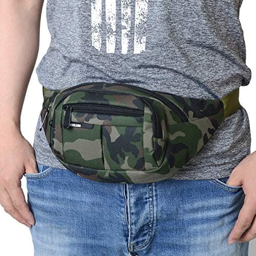 Waterproof Bum Bag Waist Fanny Packs Travel Hiking Outdoor Sport Money Hip Bag Pouch Pack Holiday Running Belt (Green#1) — view 2
