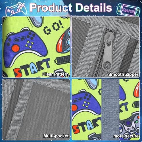 GUOYOU Kids Wallet Tri fold Coin Pocket with Zipper Key Chain and ID Window — view 4