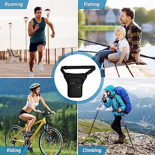 Zsanhua Drop Leg Bag for Men Women, Waist Pack Waterproof Thigh Pack Leg Pouch Bag, Multi-Pocket Waist Fanny Pouch Waist Belt Hip Bag Motorcycle Riding Hiking Waist Fanny Pack — view 5