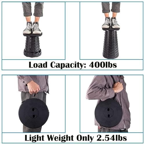 Fishboy - Upgraded Collapsible Folding Stool, Maximum Weight 400lbs, Lightweight Yet Sturdy, Portable, Retractable, Foldable, Telescoping, Collapsible, for Camping, for Adults, Outdoor Fishing — view 5