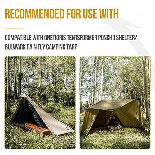 OneTigris Mesh Teepee Tent, Ultralight 1 Person Screen Room with Waterproof Bathtub Floor for Outdoor Camping Hiking Backpacking Bushcraft Tarp Hot Tent Shelter — view 6