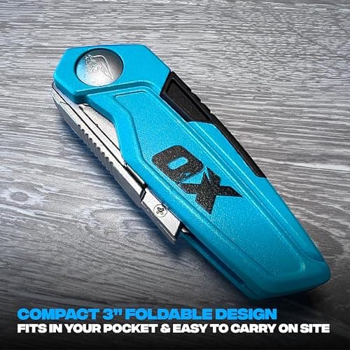 OX Pro Fixed Folding Utility Knife with 2 Spare SK2 Sharp Steel Blades — view 4