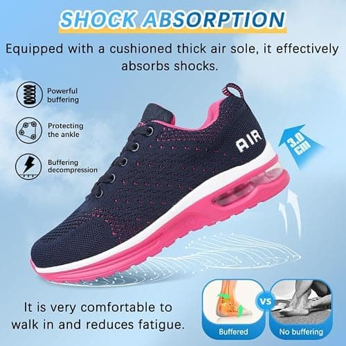 Running Shoes Womens Trainers Walking Shoes Air Cushion Athletic Sneakers Ladies Breathable Mesh Sport Shoes Lightweight Non Slip Tennis Shoes Workout Casual Gym Jogging Shoes — view 5