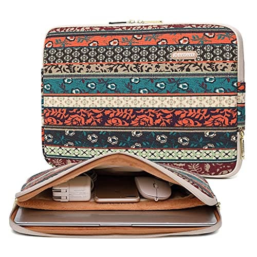 KAYOND Red Bohemia Water-resistant 15 inch Canvas laptop sleeve for 15.6 inch laptop, macbook air/pro 15.4, MacBook pro 16 (15-15.6 Inch, Red Bohemia)
