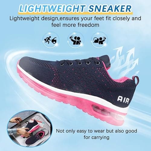 Running Shoes Womens Trainers Walking Shoes Air Cushion Athletic Sneakers Ladies Breathable Mesh Sport Shoes Lightweight Non Slip Tennis Shoes Workout Casual Gym Jogging Shoes — view 3