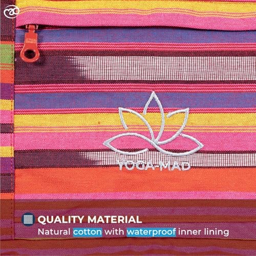 Yoga-Mad Deluxe Yoga Kit Bag | Full Zip Carrier Bag with Storage Pockets | Pilates Unisex Bag, Stores Mat and Yoga Accessories | Suitable for Pilates, Gym, Fits Most Mat Sizes (Pink) — view 5