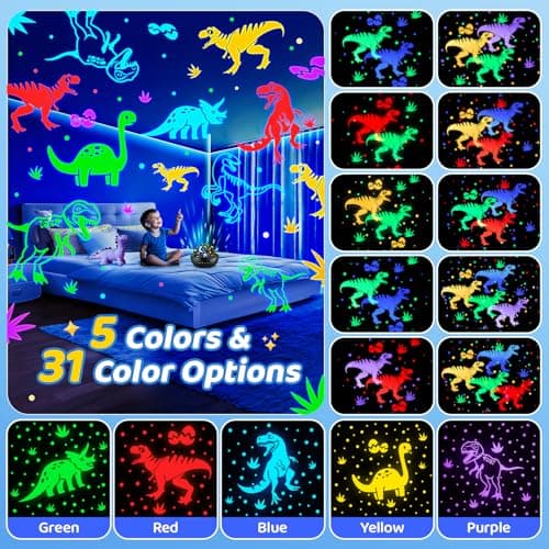 Dinosaur Toys for Boys,3HD Films Night Light Projector,31 Colors Boy Toys — view 4