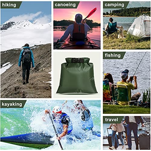 ZAVAREA Waterproof Dry Bag Set, Lightweight, 1.5L-6L Sizes, Green 5 Pack — view 3
