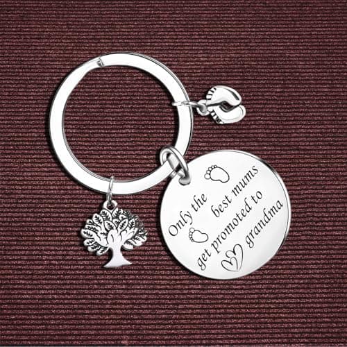 Nfyxcaz First Time Grandma Gifts New Grandma Gift Keychain Mother's Day Gift Grandmother Announcement Gift Keychain Grandma To Be Keyring — view 3