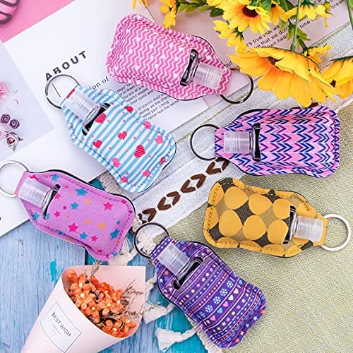 Duufin 60 Pieces Hand Sanitizer Holders Empty Travel Bottles Set, Assorted Patterns, 60 Count (Pack of 1) — view 6