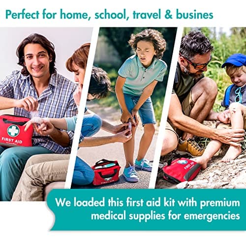 General Medi First Aid Kit -309 Pieces- Reflective Bag Design - Including Eyewash, Bandages, Moleskin Pad and Emergency Blanket for Travel, Home, Office, Car, Camping, Workplace — view 6