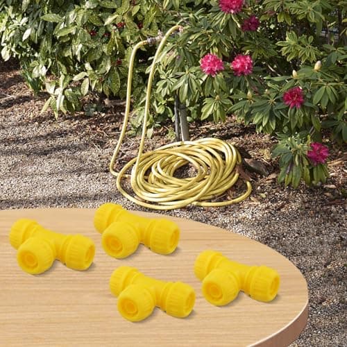 4 Pack Garden Hose Splitter 3 WAYs, Quick Connect Fitting Yellow, Leak Proof Water Diverter for Outdoor Irrigation, Plastic Hose Joiner Set with Multi Size Pipe Connector (1in, (1/2inch) — view 4