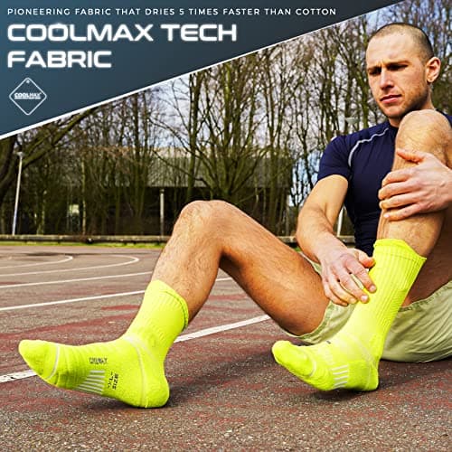 Rahhint Coolmax 3 Pack Compression Running Socks Men Women Anti Blister Socks Walking Socks with TAB Design, Compression Zone, Venting Mesh Network and Arch Support，Multicolour 3-5 — view 2