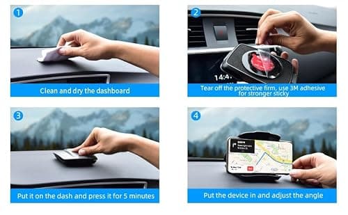 APPS2Car GPS dashboard car mount, mobile phone holder for all 3-6.8 inch devices, non-slip adhesive mount for Garmin Nuvi, Tomtom, Magellan Roadmate, iPhone Xs Max, X, — view 6